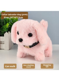 Generic Toy Dog Children Plush Electric Toy Walking Dog Electric Dog Stall Electronic Puppy Pet-Color:Collar Labrador Dog Powder  - Image 1