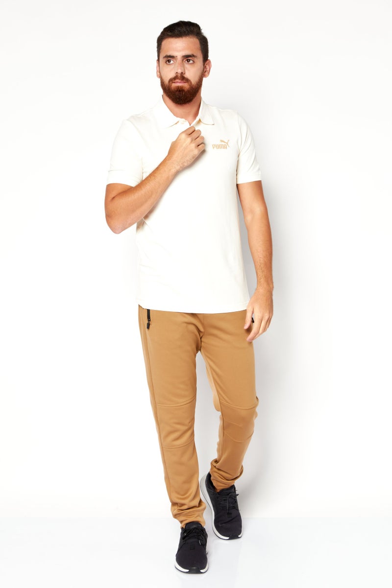 PUMA Men Sportswear Fit Short Sleeve Training Polo Shirt, Cream - Image 3