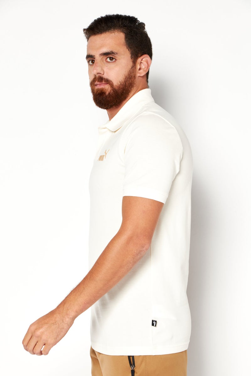 PUMA Men Sportswear Fit Short Sleeve Training Polo Shirt, Cream - Image 4