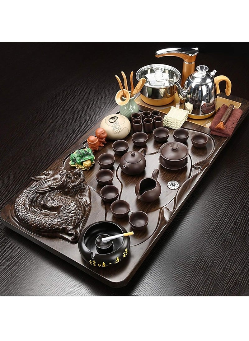 Cool Baby Kung Fu teservis Kung Fu Automatic Water,Tea Set,Tea Cup, Small Tea Ceremony Tea Tray Tea Set, Gongfu Tea Tray Tea,Tea Bowl,Tea Set for Gift, Office Home 