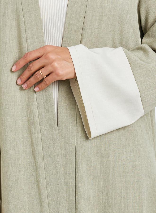 ستايلي عباية بألوان متعددة وأطراف أكمام متباينة - Image 4