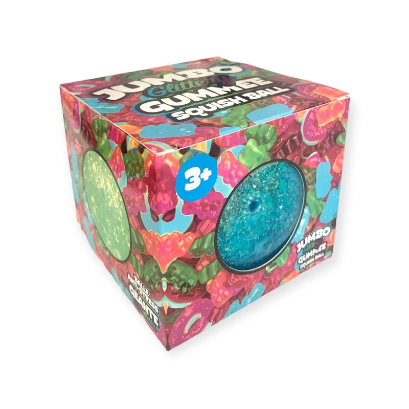 Hapros Jumbo 4" Glittery Gummee Ball, Extra Large Sensory Slow-Rise Glitter Sugar Stress Ball, Perfect Novelty Stress-Relief Fidget Toys Gifts for Adults and Children (Purple) - Image 2