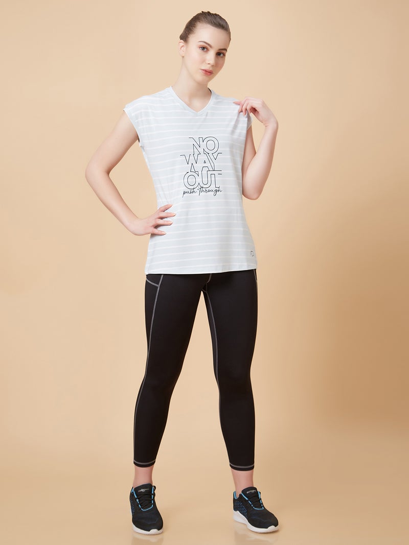 ROAR FOR GOOD Women's Quick Dry Sports T-Shirt | Lightweight Breathable V-Neck Workout Tee | Moisture Wicking Gym & Running Top | Printed Activewear for Fitness, Yoga & Training - Image 1
