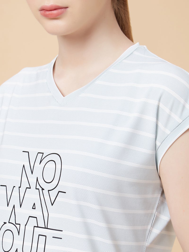 ROAR FOR GOOD Women's Quick Dry Sports T-Shirt | Lightweight Breathable V-Neck Workout Tee | Moisture Wicking Gym & Running Top | Printed Activewear for Fitness, Yoga & Training - Image 4