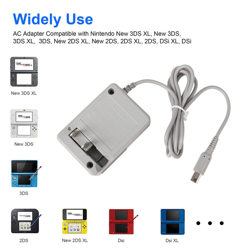 CSTESVN 3DS Charger, AC Adapter Home Travel Charger Wall Plug Power Adapter Compatible with Nintendo New 3DS XL, New 3DS, 3DS XL, 3DS, New 2DS XL, New 2DS, 2DS XL, 2DS, DSi XL, DSi(100-240 V) - Image 2