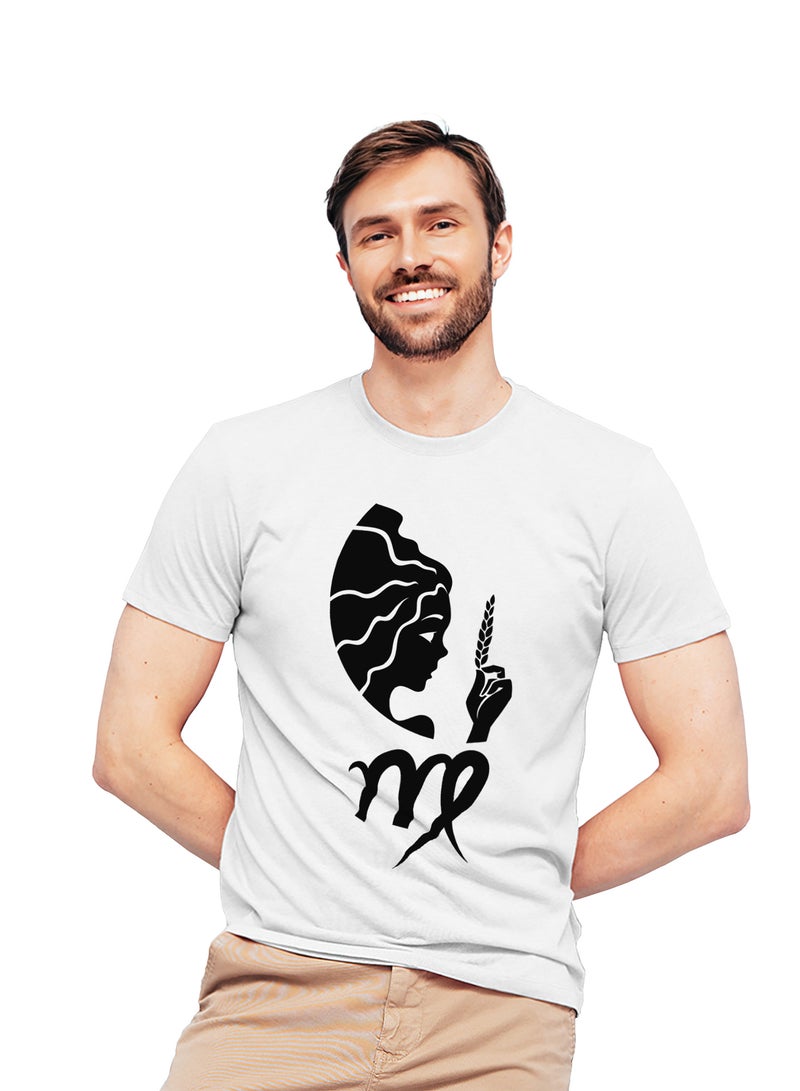Fashion World Cotton T-shirt Printed with High-quality Virgo - Image 1