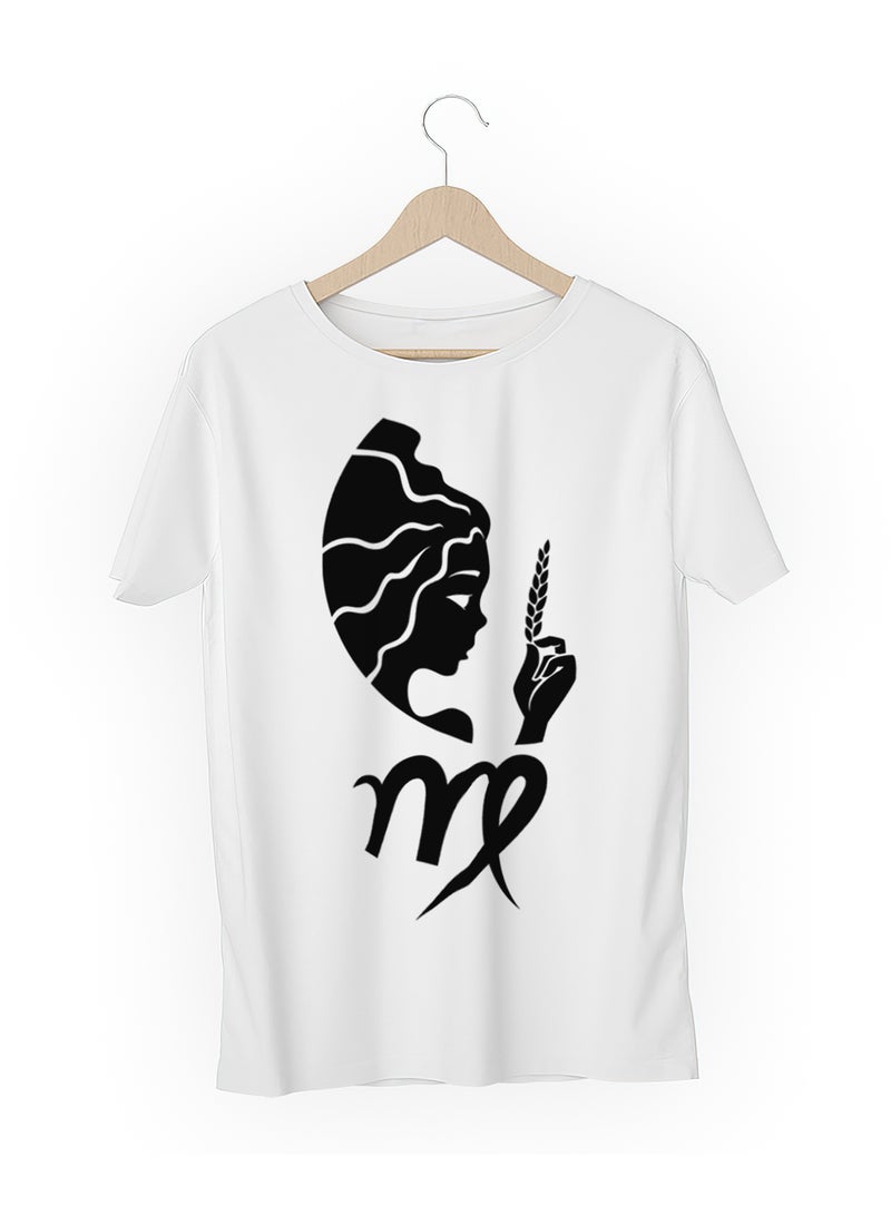 Fashion World Cotton T-shirt Printed with High-quality Virgo - Image 3