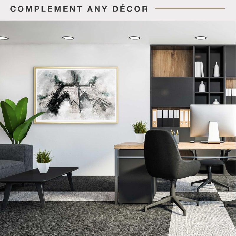 MCS Foundation 24x36 Poster Frame Traditional Brass, Vertical & Horizontal Wall Hanging Large Picture Frame for Photos, Posters & Art Prints (1-Pack) - Image 3