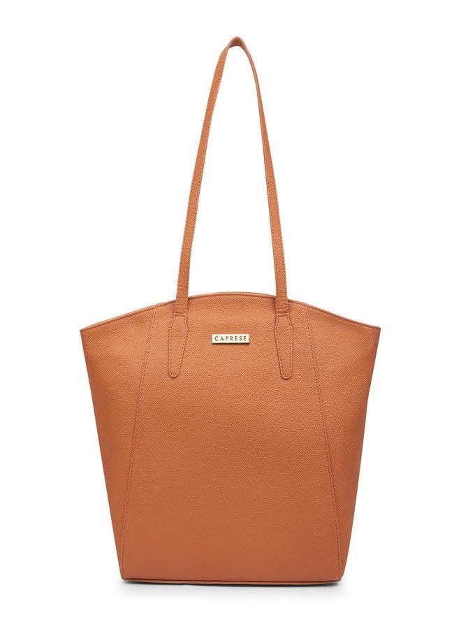 Caprese Ruby Large Tote Bag for Women with Comfortable Straps | Stylish Shoulder & Handheld Bag | Fits Up to 16 Inch Laptop | Durable, Multi-Compartment Design for Work, Travel, Shopping (Tan) - Image 1