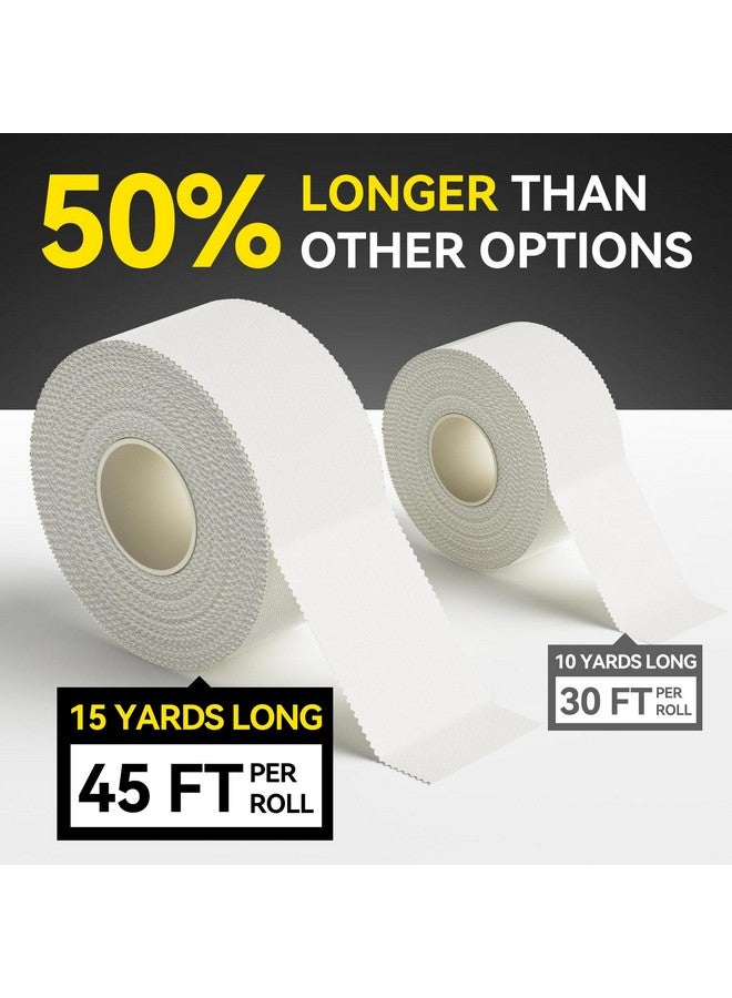 Dimora Athletic Tape, Easy Tear Sports Tape with Serrated Edges, Strong Adhesion, No Residue, Ideal for Gymnastics, Boxing, Lacrosse, Hockey and First Aid (White, 1.5 in x 45 ft, 4 Pack) - Image 1