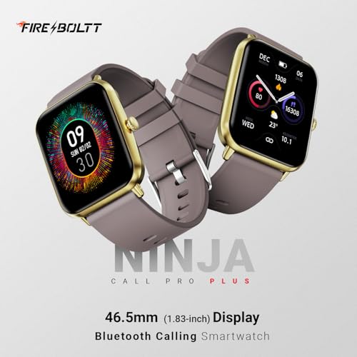 Fire-Boltt Ninja Call Pro Plus Bluetooth Calling Smart Watch, 1.83″ Display, AI Voice Assistant, 120+ Sports Modes, IP67 Waterproof, SpO2 & Heart Rate Monitor Smartwatch for Women - Cinnamon Slate - Image 2