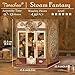 Tonecheer DIY Book Nook Kit for Adults Miniature Infinity Train Cabin Steam Age Vintage Carriage Model Wooden 3D Puzzle Dollhouse Booknook Decorative Bookend Gifts Steam Fantasy - Image 4