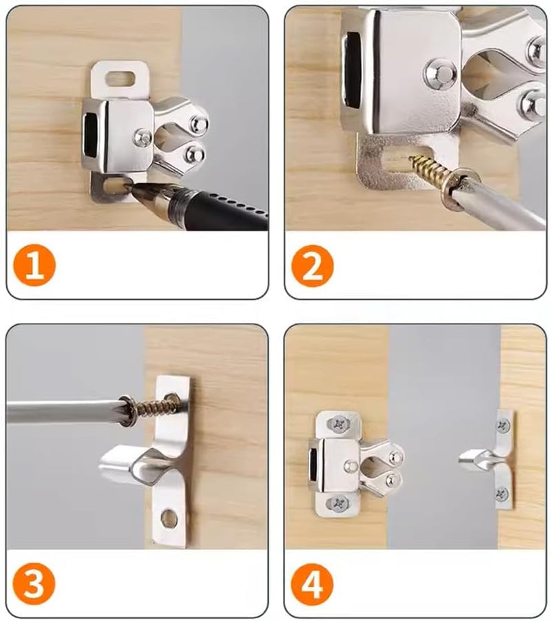 Allwin 6 Pack Cabinet Latch - Double Roller Catch Hardware for Cupboard Closet Kitchen Cabinet Door Latches and RV Cabinet,Bronze - Image 5