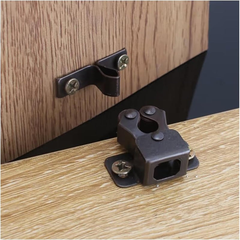 Allwin 6 Pack Cabinet Latch - Double Roller Catch Hardware for Cupboard Closet Kitchen Cabinet Door Latches and RV Cabinet,Bronze - Image 3