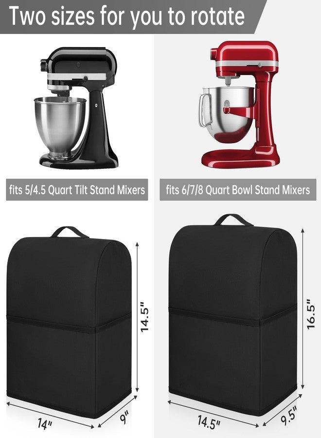 FREEAMG Stand Mixer Dust Cover Compatible with 3 Pockets and Handle with Kitchenaid Fits for 4.5/5 Quart Water-resistant Kitchen Aid Mixer Cover Black - Image 3