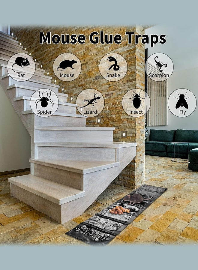 سويت لايف 5 Pcs 47 Inch Ultra Large Sticky Mouse Glue Traps Sticky Rat Trap That Work for Rats Roaches Rodents Heavy Duty Pre Baited Mats Indoor Outdoor Catch Pest (Black) - Image 3