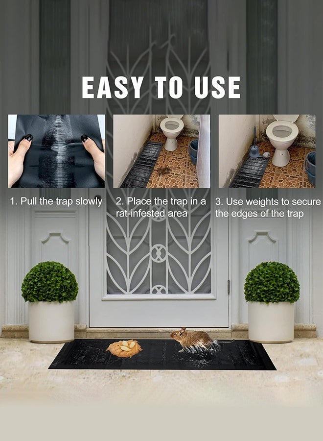سويت لايف 5 Pcs 47 Inch Ultra Large Sticky Mouse Glue Traps Sticky Rat Trap That Work for Rats Roaches Rodents Heavy Duty Pre Baited Mats Indoor Outdoor Catch Pest (Black) - Image 5