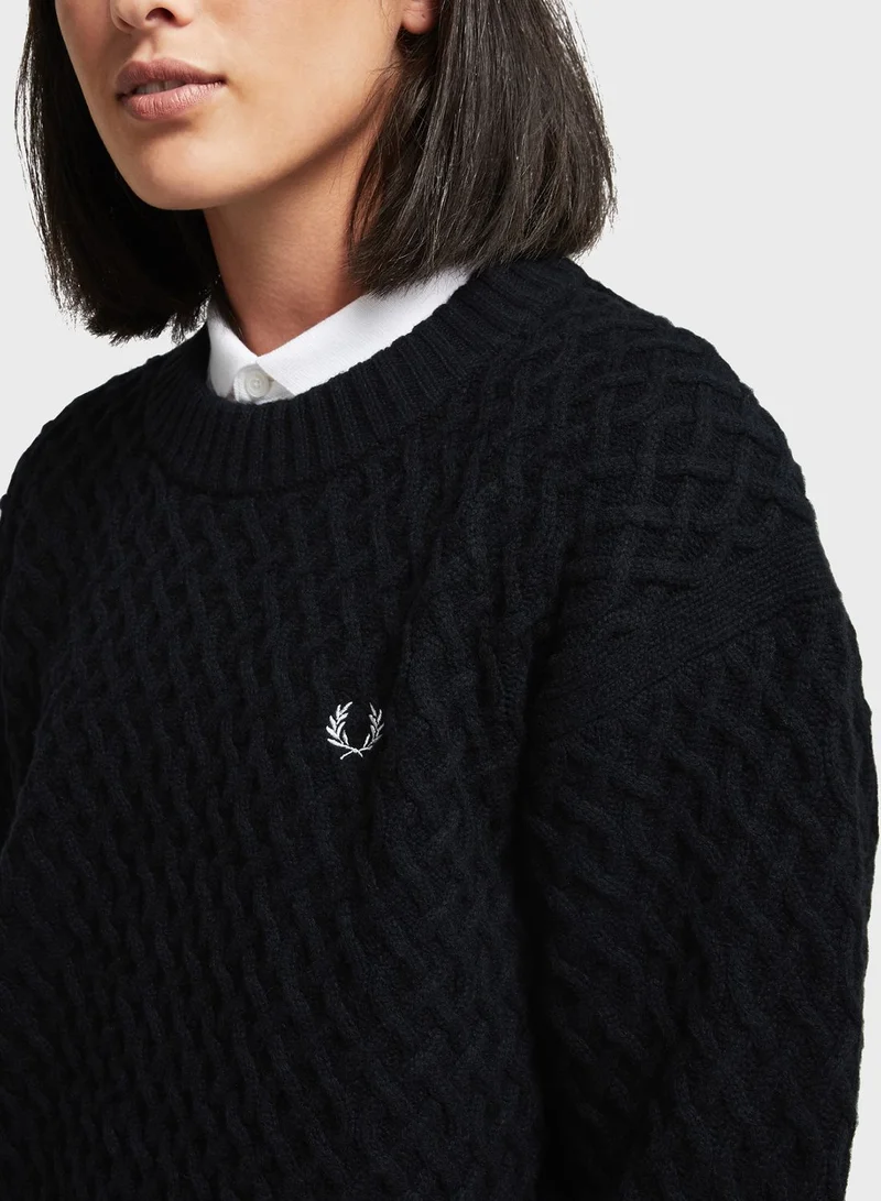 FRED PERRY Logo Crew Neck Sweater
