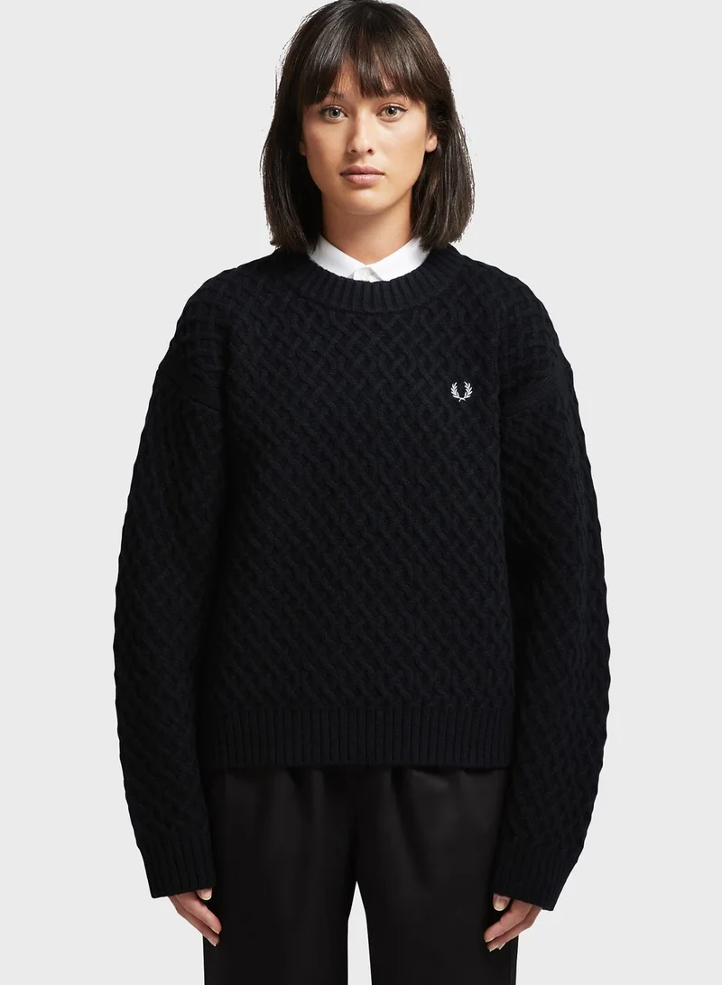 FRED PERRY Logo Crew Neck Sweater