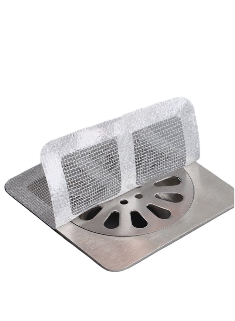 50-Pack Self-Adhesive Drain Covers - Bathroom Hair Catcher & Kitchen Sink Strainer, Anti-Clog/Anti-Insect Mesh Filters - Image 1