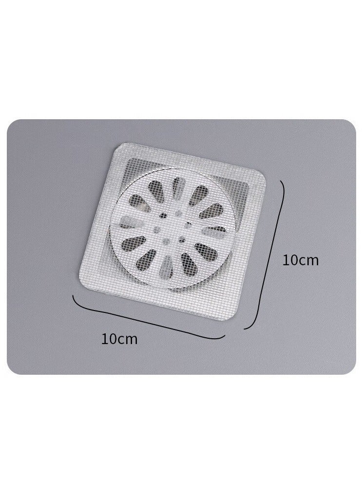 50-Pack Self-Adhesive Drain Covers - Bathroom Hair Catcher & Kitchen Sink Strainer, Anti-Clog/Anti-Insect Mesh Filters - Image 2