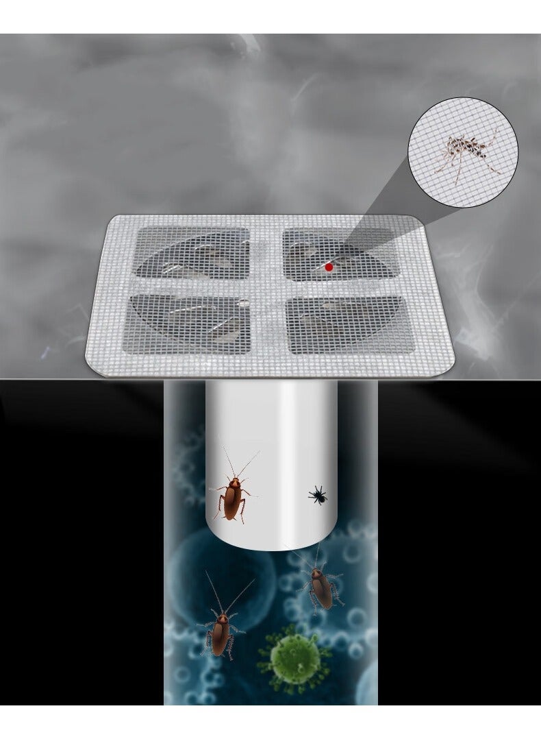 50-Pack Self-Adhesive Drain Covers - Bathroom Hair Catcher & Kitchen Sink Strainer, Anti-Clog/Anti-Insect Mesh Filters - Image 3