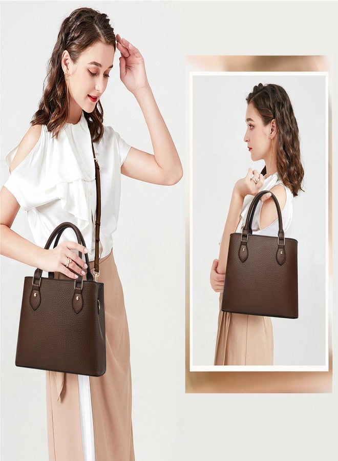 CHICAROUSAL Purses and Handbags for Women Leather Crossbody Bags Women's Tote Shoulder Bag (CC Coffee) - Image 2