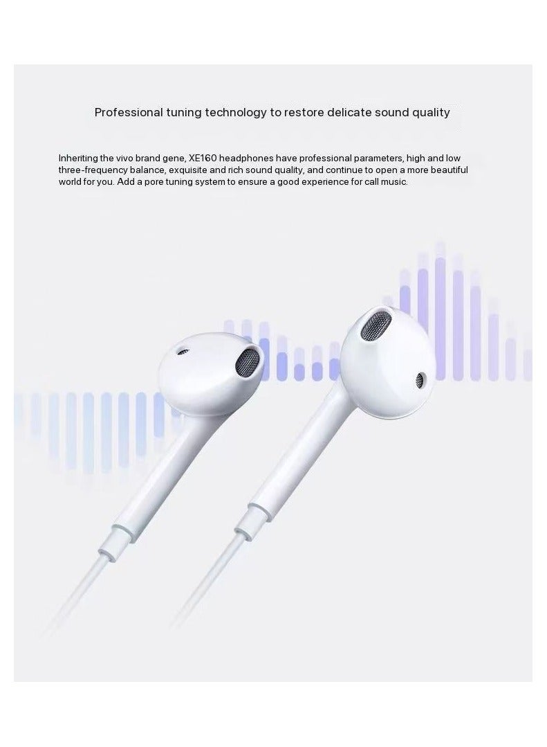 vivo XE160 Original Half-In-Ear Wired Headphones with Microphone: Professional Tuning for Comfortable Wear & Clear Calls - Image 5