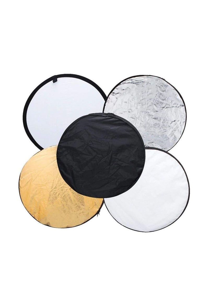 Generic 5-in-1 Portable Oval Collapsible Photography Light Ellipse Reflector (60cm)  - Image 1