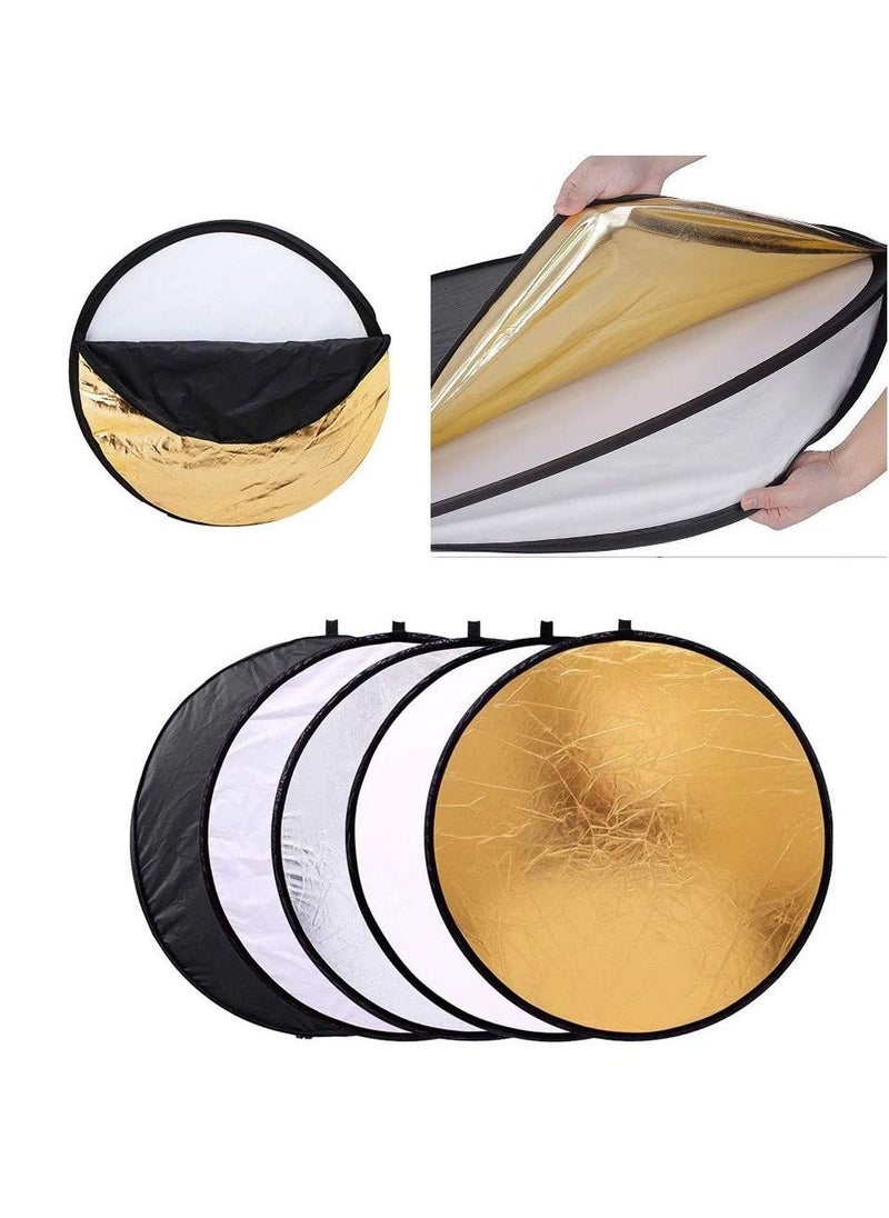 Generic 5-in-1 Portable Oval Collapsible Photography Light Ellipse Reflector (60cm)  - Image 5