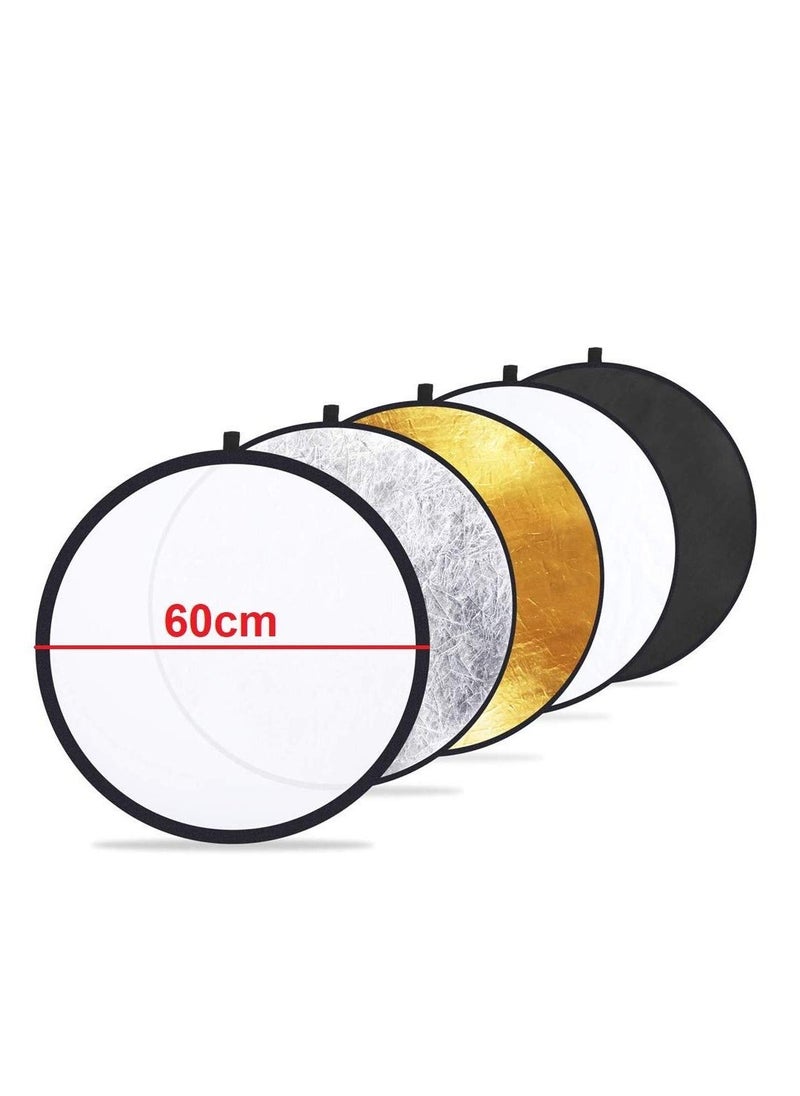 Generic 5-in-1 Portable Oval Collapsible Photography Light Ellipse Reflector (60cm)  - Image 2