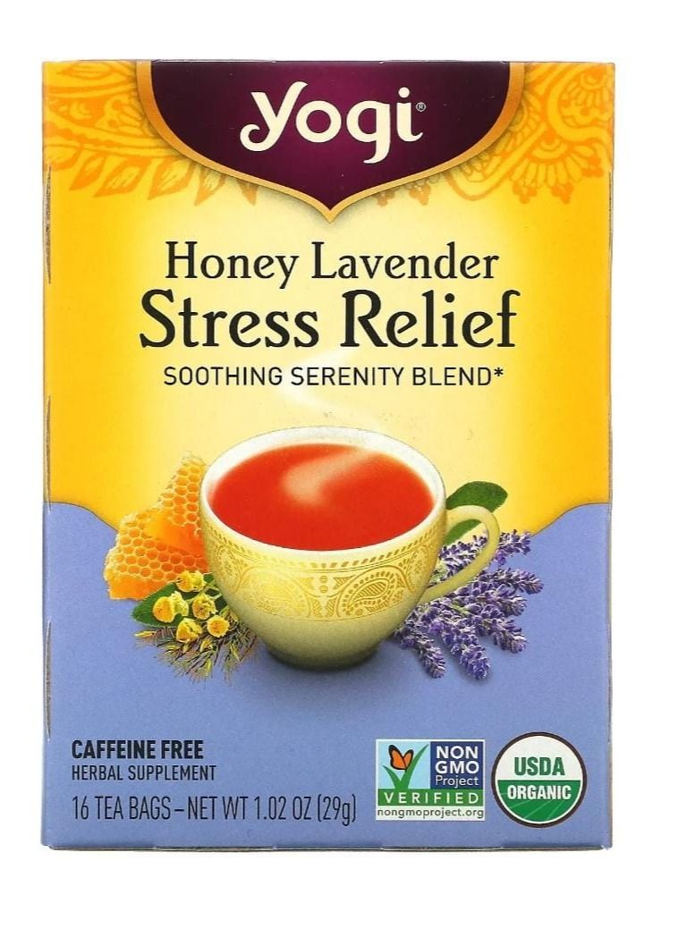 YOGI Stress Relief, Honey Lavender, Caffeine Free, - Image 1