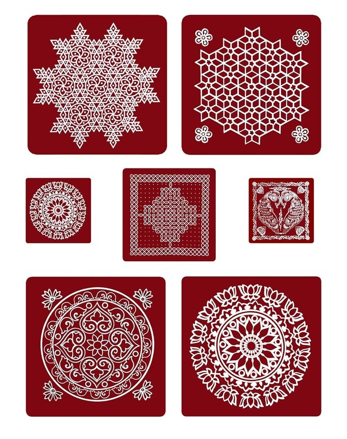 RANGOLI STICKER KOLAM STICKER FOR WALL TILE FLOOR STEEL STICKERMODEL MB4MM1MS2