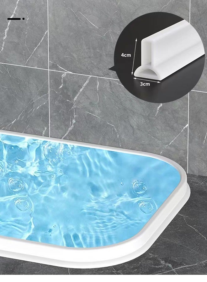 Shower Barrier Water Stopper Bathroom Waterproof Strip Rubber Adjustable Size Strap Belt Water Blocker 2M - Image 1