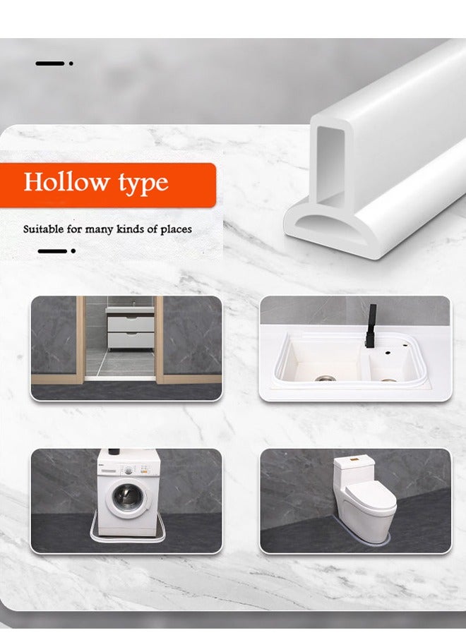 Shower Barrier Water Stopper Bathroom Waterproof Strip Rubber Adjustable Size Strap Belt Water Blocker 2M - Image 4