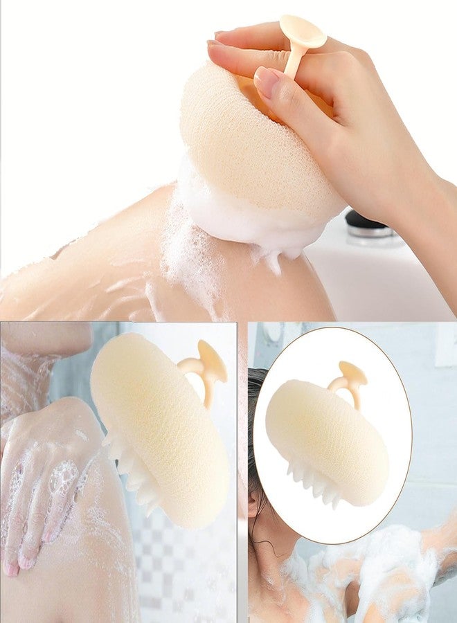 ZQtyf Super Soft Sunflower Suction Cup Bath Ball, New Upgraded 2-in-1 Sunflower Ball Exfoliating Loofah Sponge Mesh Pouf Shower Ball with Comfortable Non-Slip Handle (Yellow) - Image 4