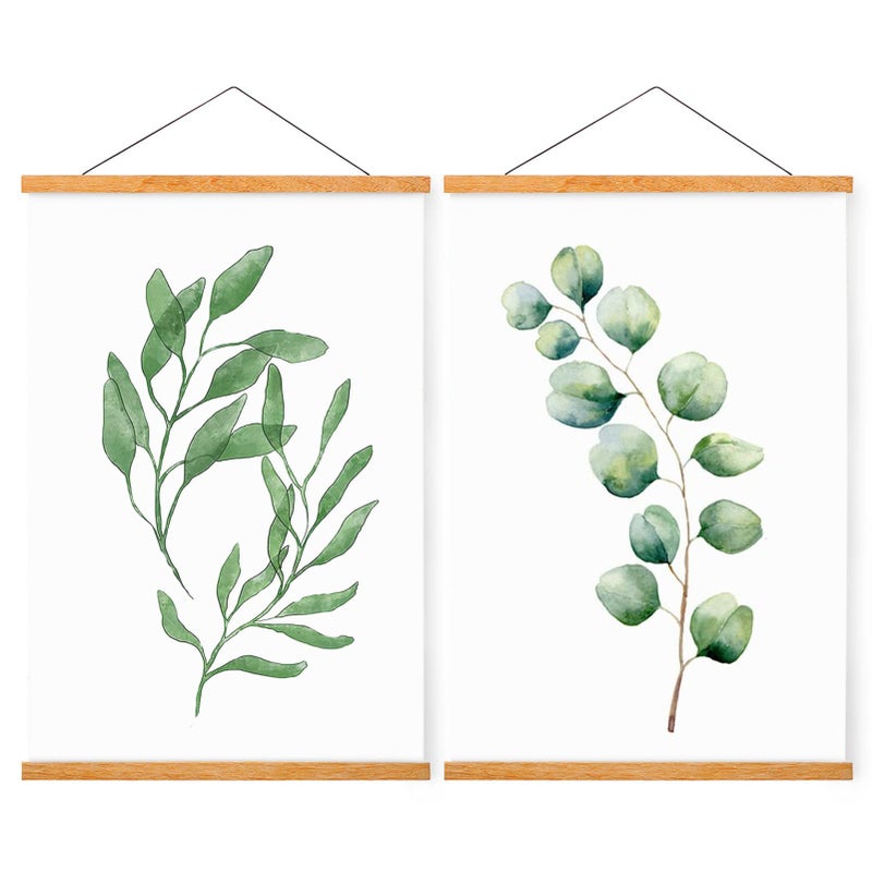 WITCOLOR Magnetic Poster Hanger Frame 2 Pack Teak Magnet Poster Frame 12x16 12x18 12x36 for Paintings Photos Maps Scrolls Picture Canvas Works and Art Prints
