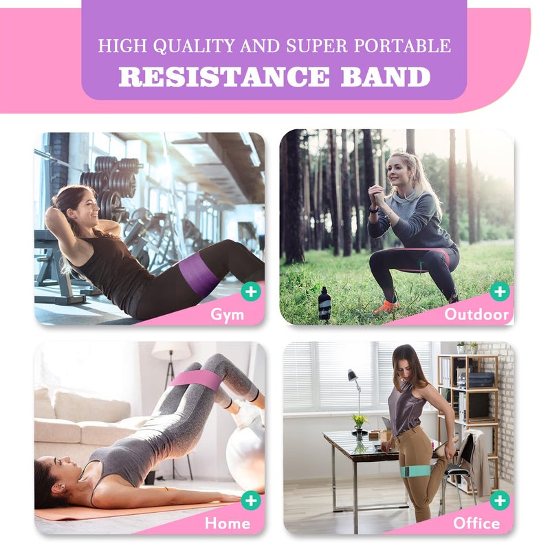 PLEASION Fabric Resistance Bands for Working Out, 5 Levels Booty Bands for Women Men, Cloth Workout Bands Resistance Loop Exercise Bands for Legs Butt at Home Fitness, Yoga, Pilates - Image 5