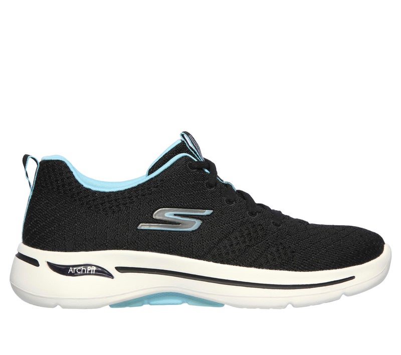 Skechers Women's Go Walk Arch Fit-Unify Sneaker, Black/Aqua, 5 - Image 4