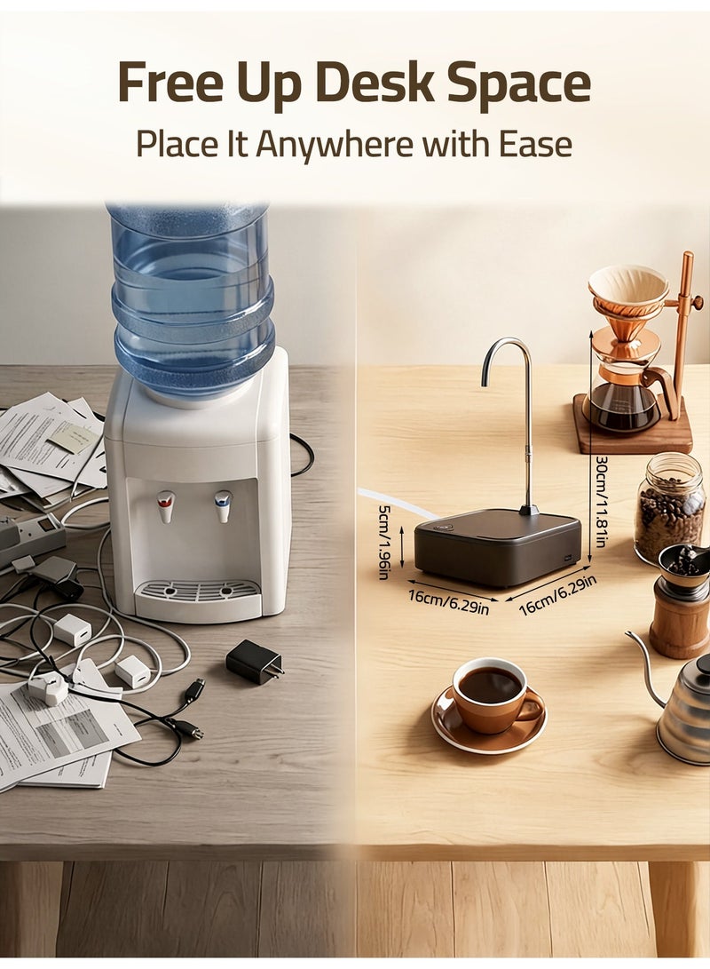 Vonqu Electric Water Dispenser Pump – 600ml/30s Fast Flow, 360° Rotatable Spout, 1200ml Auto Shut-Off, USB Rechargeable 1200mAh Battery, Food-Grade 304 Stainless Steel, Versatile for Pour-Over Coffee, Espresso, Ice Making & Drinking Water - Image 4