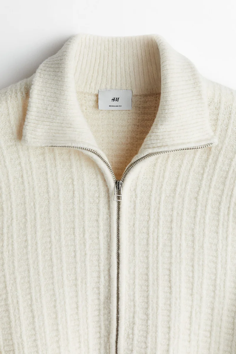 H&M Regular Fit Textured-knit cardigan
