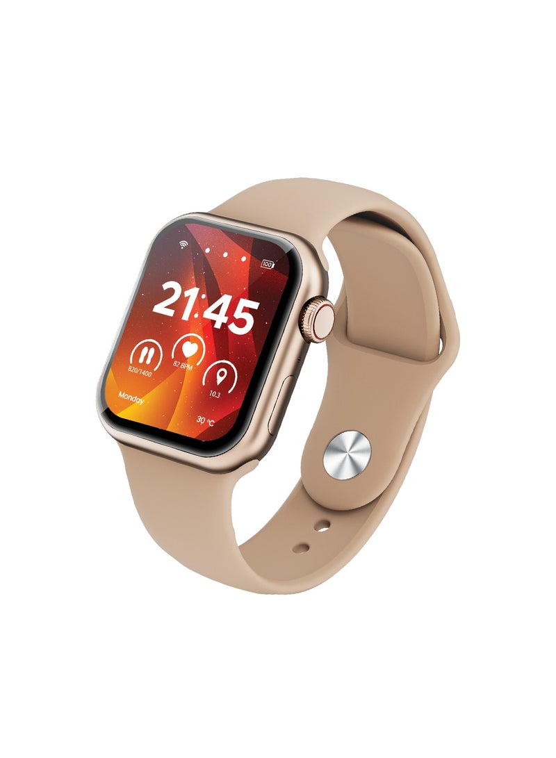 Moxedo Mevo Smart Watch for Android & iOS with 1.71" HD AMOLED Display, Wireless Charging, Chat GPT AI Assistant, Bluetooth Calling, Fitness & Health Tracker, Sleep Monitor, IP67 Waterproof (Gold) - Image 1