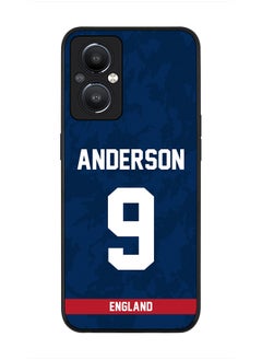 Stylizedd Rugged Black Edge Case for Reno8 Z 5G / Reno8 Lite 5G / Reno7 Z 5G, Slim fit Case Flexible Cover - Player Name - James Anderson, Jersey Number- 9  - Image 1