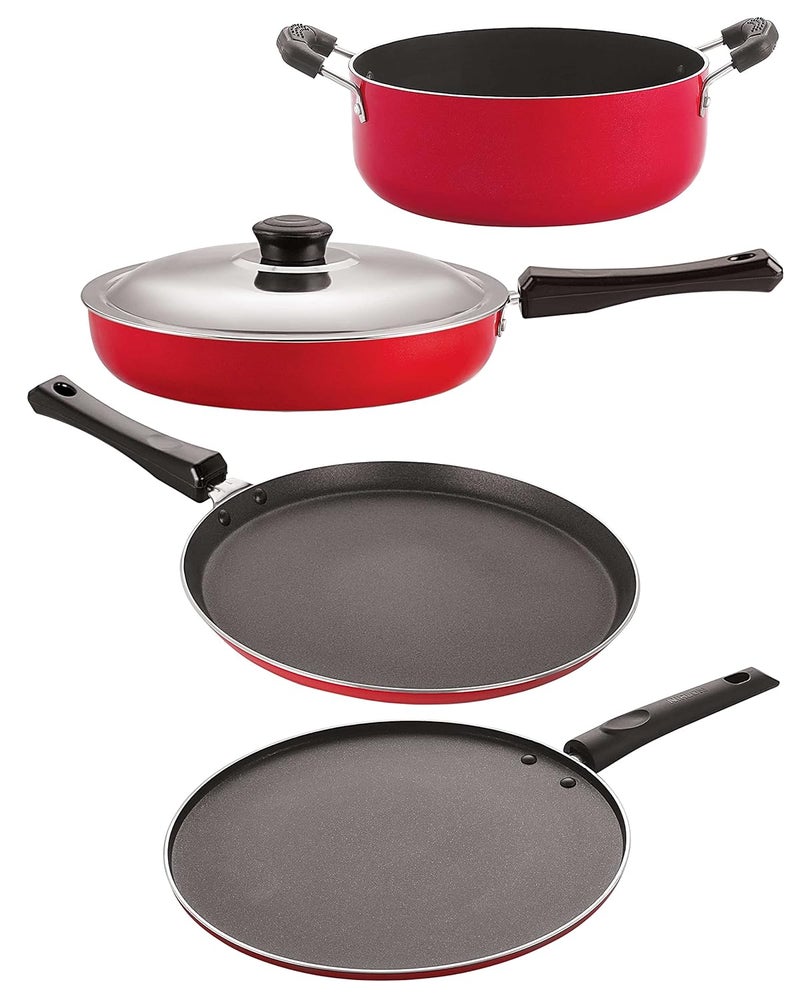Nirlon Nirlon Non Stick Coated Heat Resistance Pfoa Free Aluminium Kitchenware Gift Set of 4 Pieces FT12_FP10_ST12_CS24  - Image 1