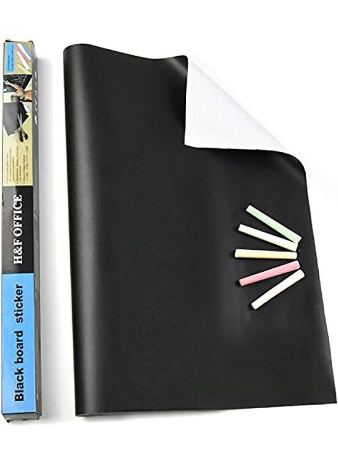 Kimaya Extra Large Chalkboard Contact Paper Roll 60x200cm with 5 Colored Chalks – Blackboard Sticker, Writable Chalk Paper for School, Home, Office & Café Walls, Easy Peel & Stick Wallpaper - Image 2