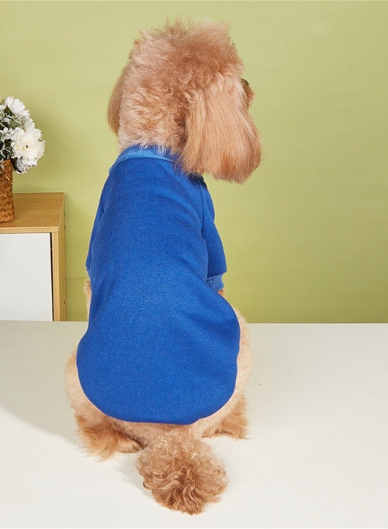Loquat ملابس دافئة جديدة للحيوانات الأليفة لج秋 وشتاء باللون الأزرق البحري - Image 2