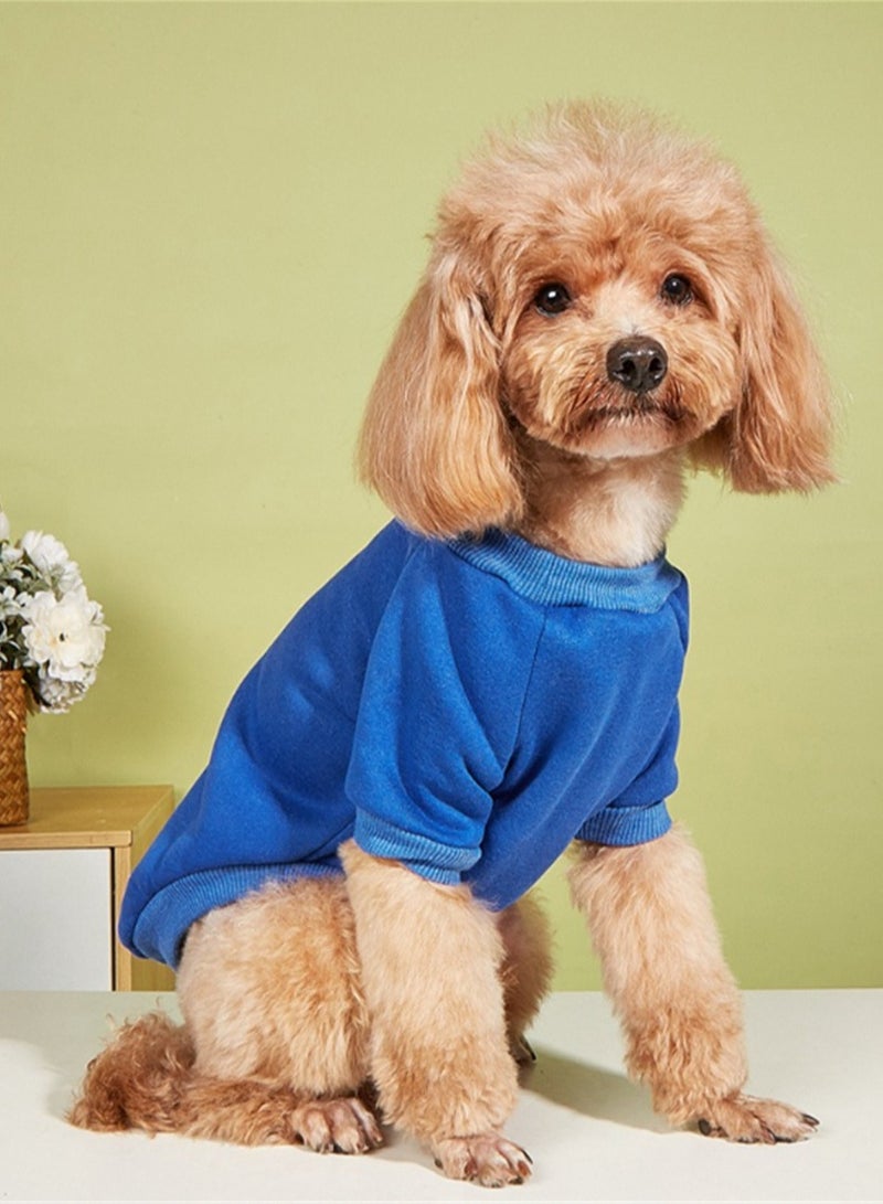 Loquat ملابس دافئة جديدة للحيوانات الأليفة لج秋 وشتاء باللون الأزرق البحري - Image 1