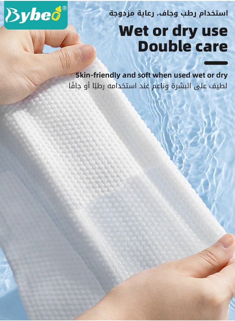 Bybeo 8 Bags Baby Cotton Tissue, Soft Baby Dry Wipe, Wet And Dry Use, Made Of Pure Cotton, 360 Count Unscented Disposable Facial Cotton Tissues  - Image 5