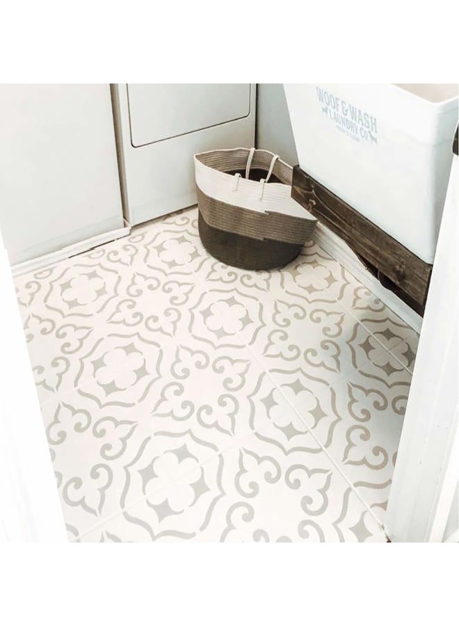 STENCILIT ® Malaga Floor Stencil 18x18 Inch | Large Stencils for Painting Floors | Repositionable Floor Tile Stencil for Painting | Geometric Concrete Stain Stencil - Image 3