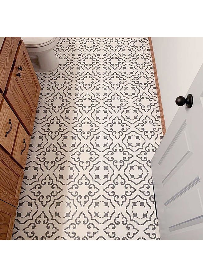 STENCILIT ® Malaga Floor Stencil 18x18 Inch | Large Stencils for Painting Floors | Repositionable Floor Tile Stencil for Painting | Geometric Concrete Stain Stencil - Image 5
